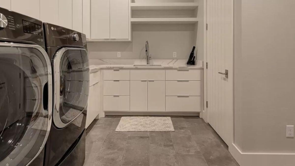 Efficient Laundry Room With Plenty of Storage and Clean Lines