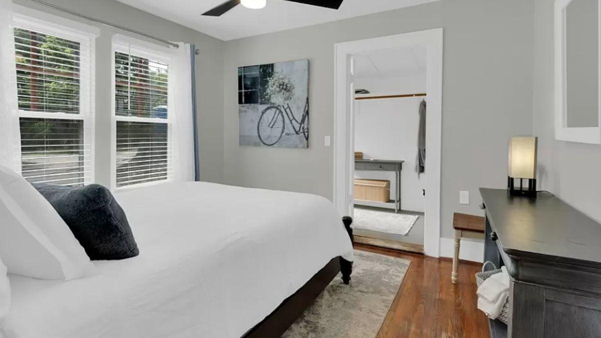 Contemporary Craftsman Bedroom with Walk-In Closet Access