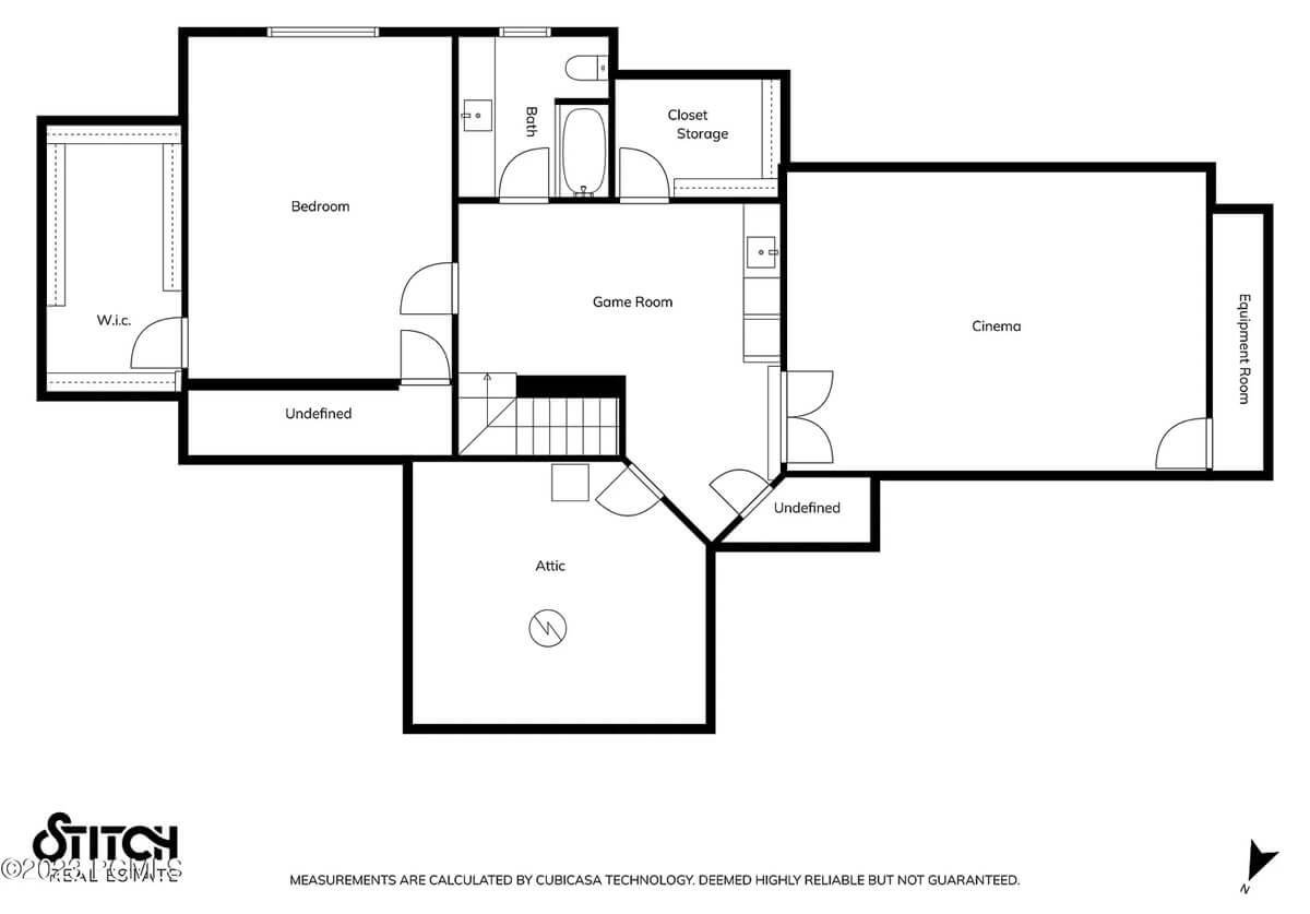 Upper Floor Layout Highlighting Game and Cinema Rooms—Perfect for Entertainment