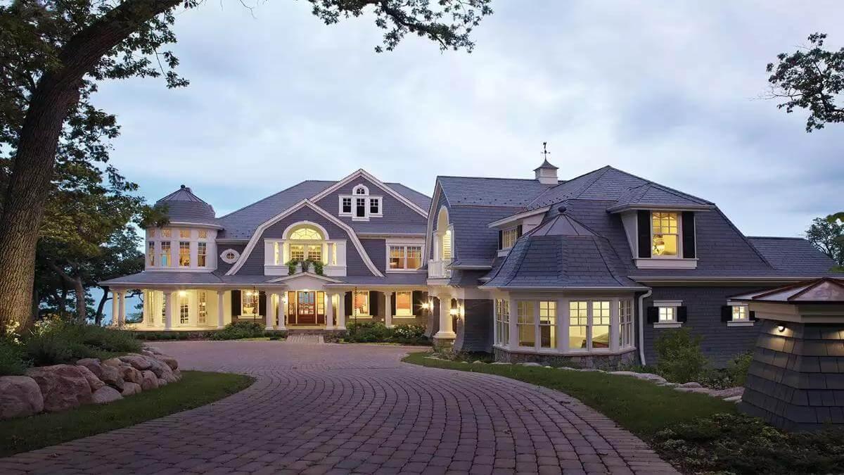 This Elegant Turret and Gabled Roofline Create a Storybook Feel