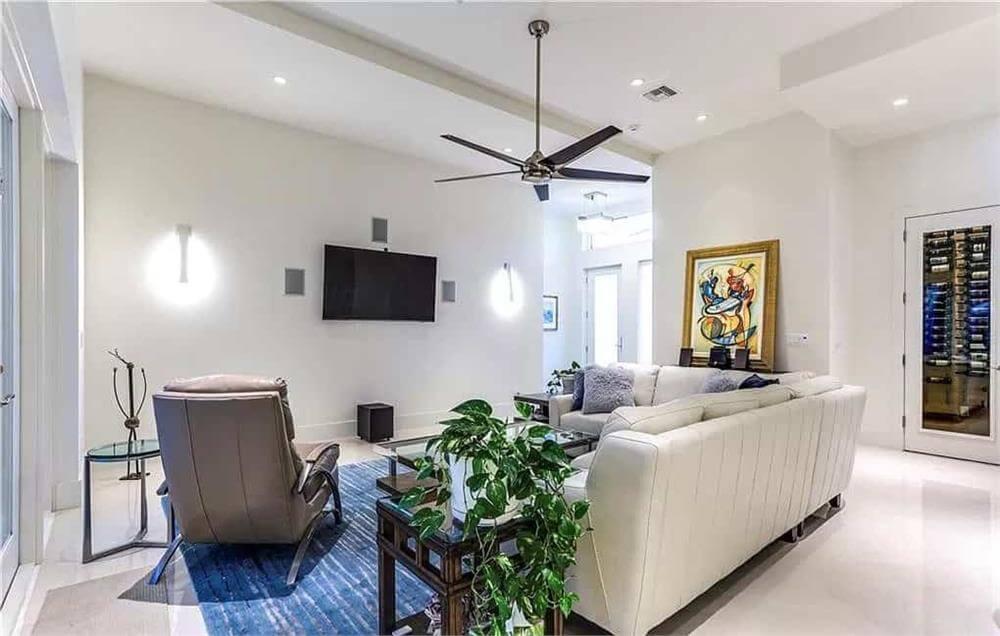 Check Out the Clean Lines and Modern Art in This Living Room