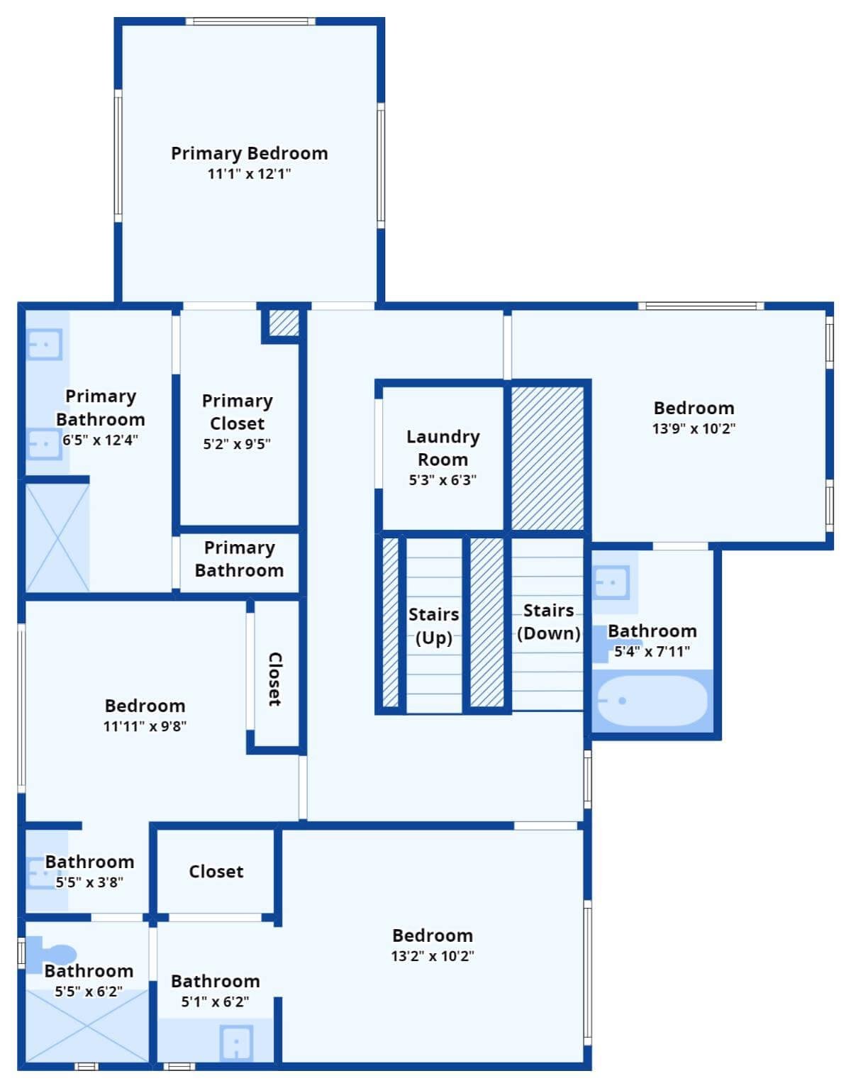 Thoughtfully Designed Upper Floor with a Cozy Primary Suite