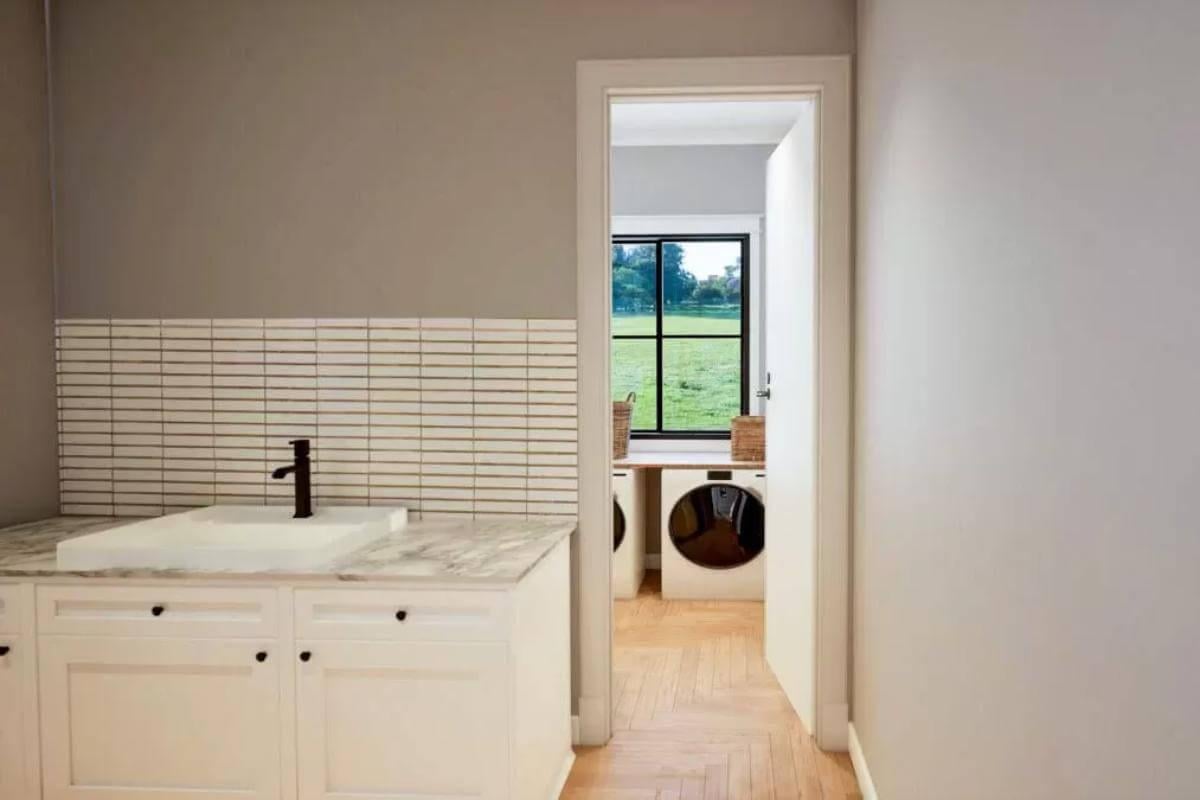 Smart Laundry Room Design with a Handy Utility Sink