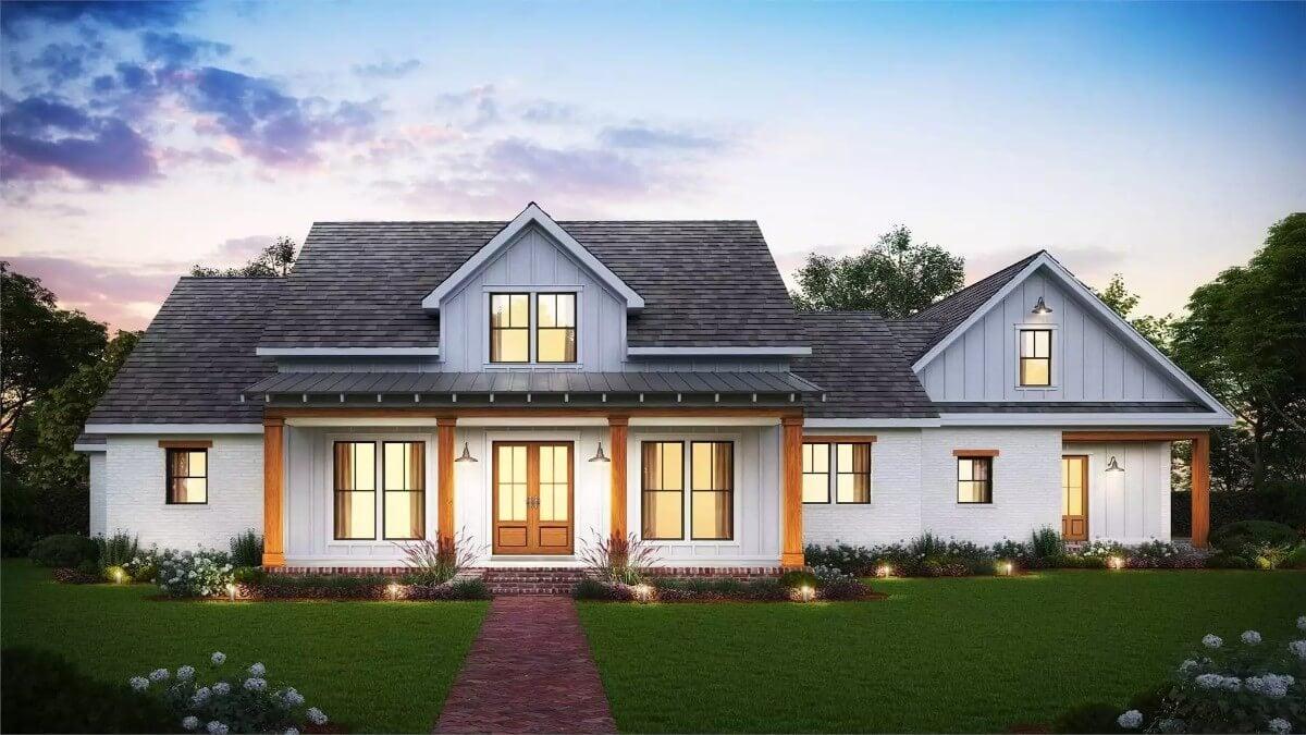 Classic Craftsman Facade with Inviting Wooden Accents