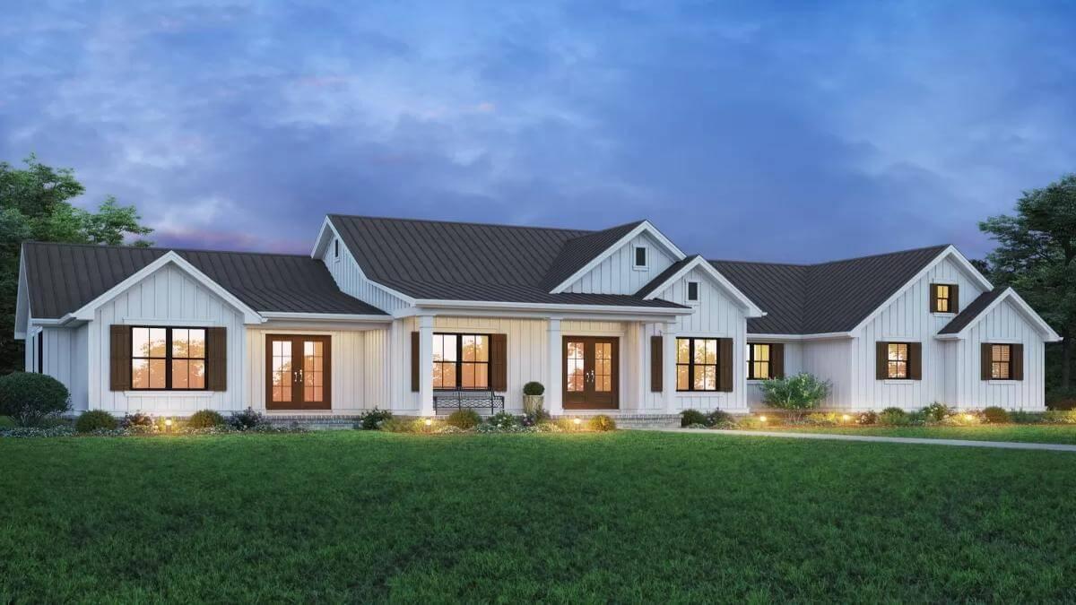 Farmhouse Charm Meets Modern Living with a Bold Metal Roof