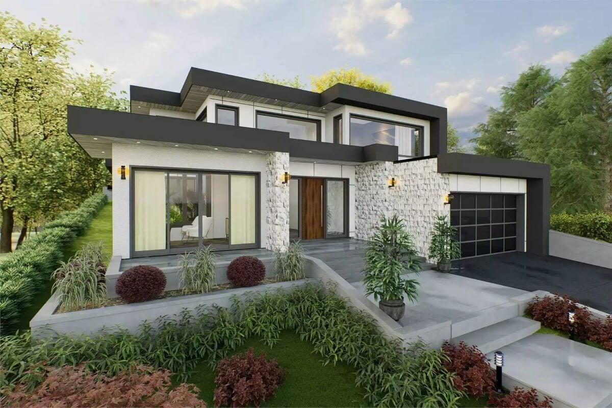 Discover the Contrasting Textures in This Modern Facade