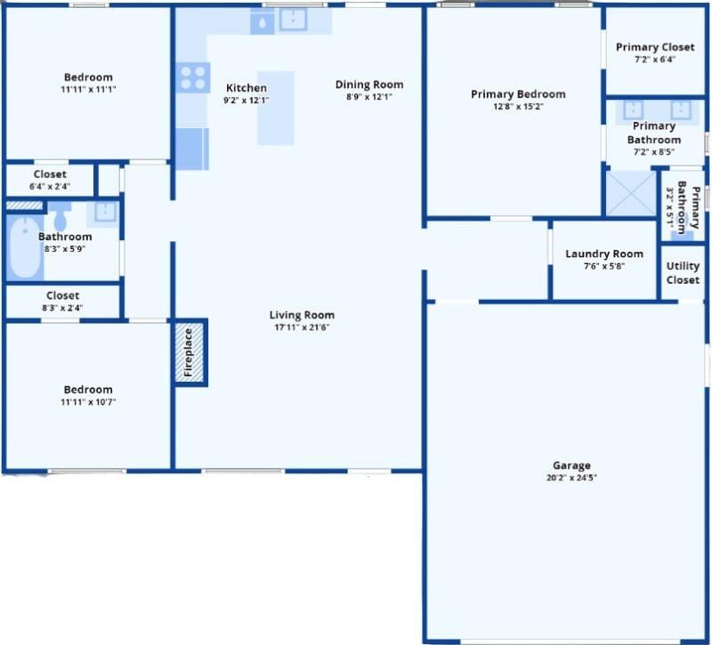 Explore the Spacious Living Room and Expansive Attached Garage Layout