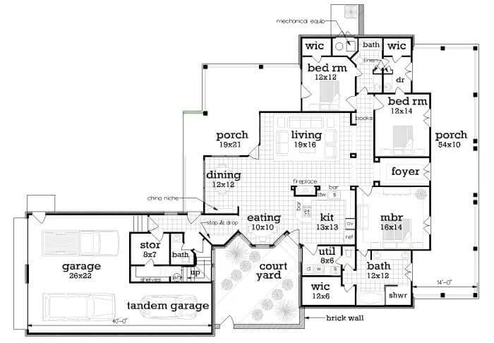 Expansive Craftsman Floor Plan With a Tandem Garage