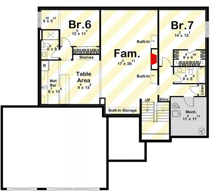 Discover the Spacious Family Room with Built-In Storage
