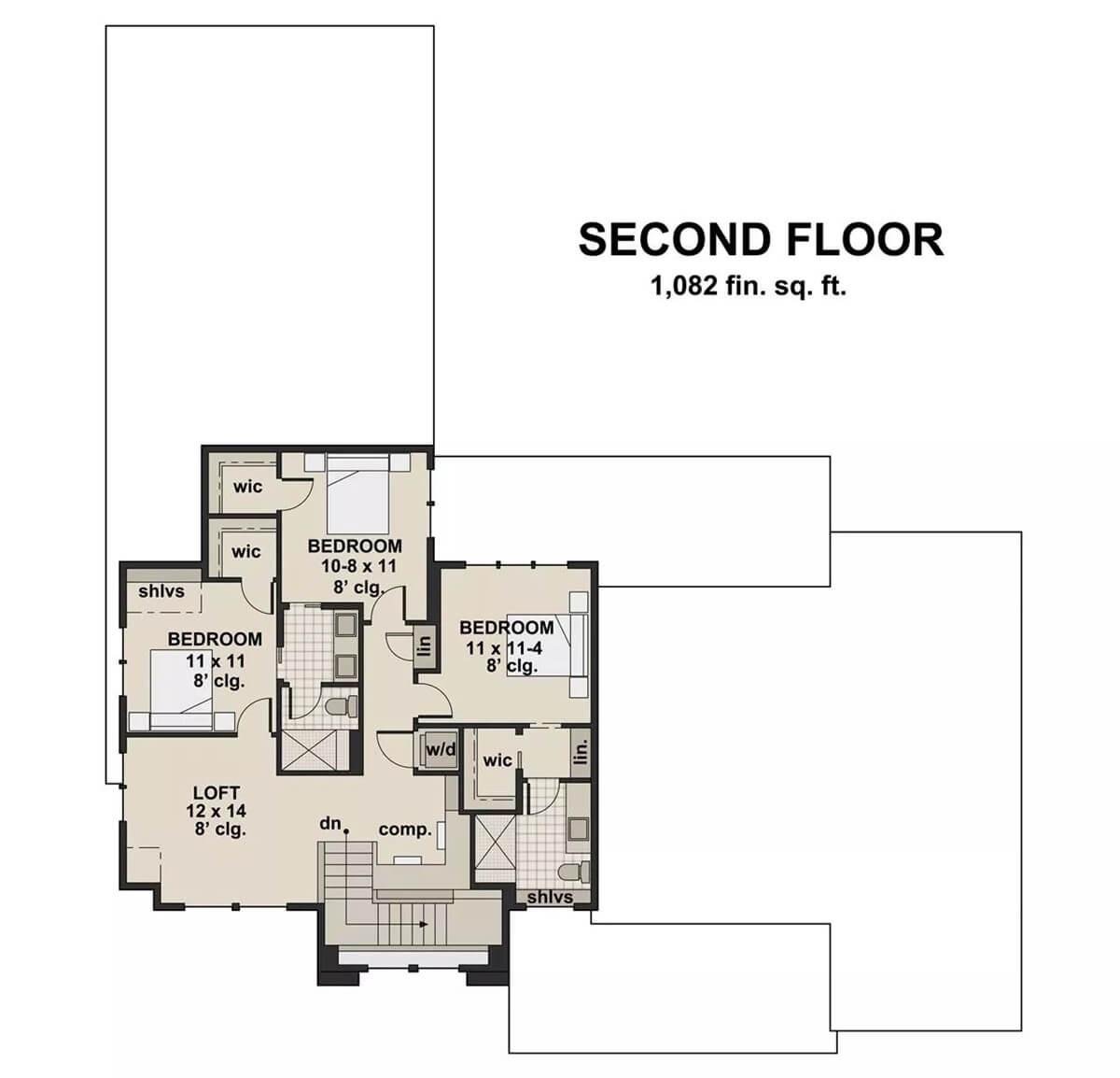 Explore the Functional Layout of This Second Floor Plan