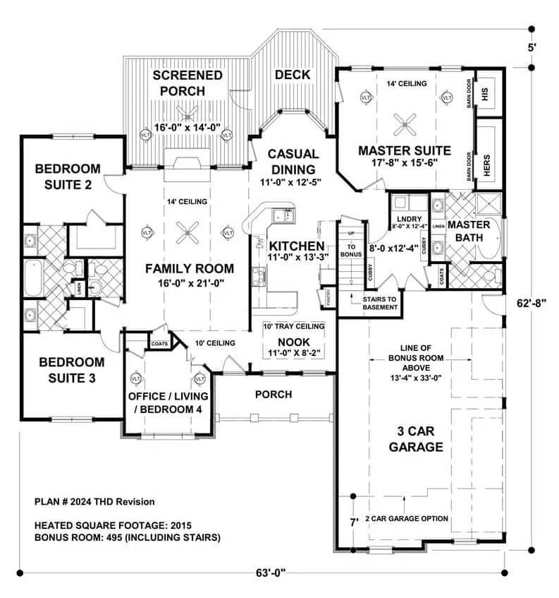 Floor Plan Featuring a Spacious Master Suite and Open Family Room