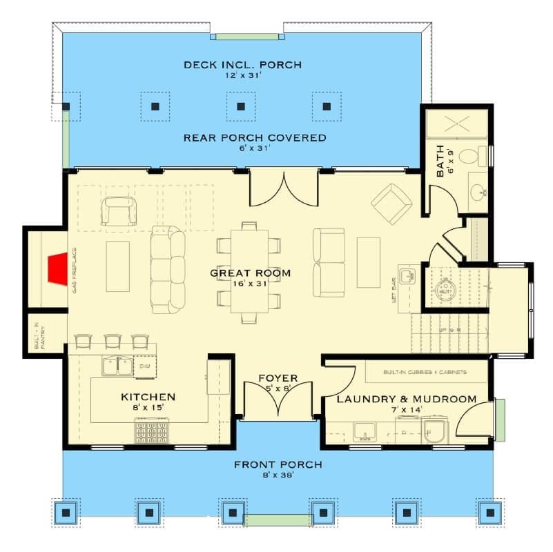 Discover the Expansive Covered Porches in This Thoughtful Floor Plan
