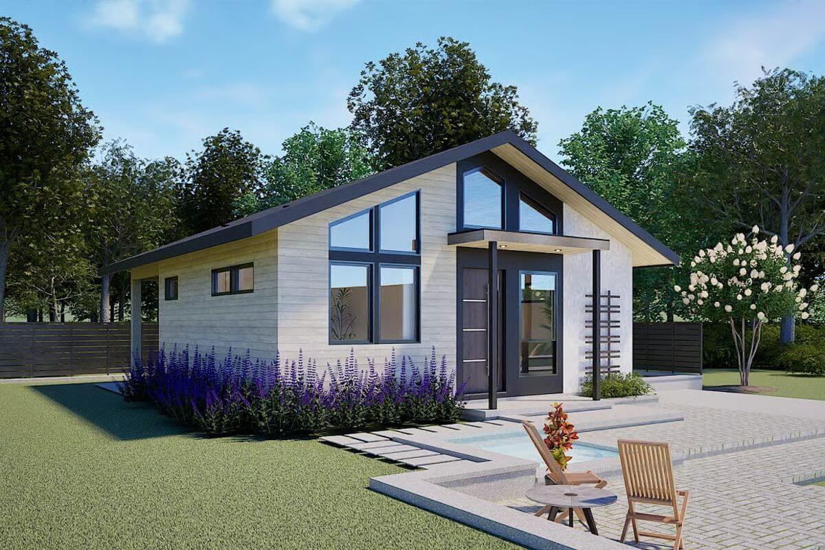 Check Out the Sleek Lines and Angular Roof of This Modern Cottage