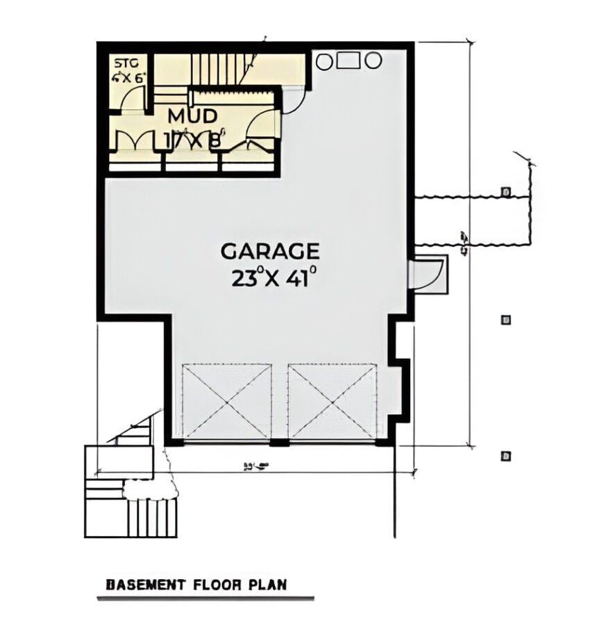 Check Out the Spacious Garage in This Basement Floor Plan