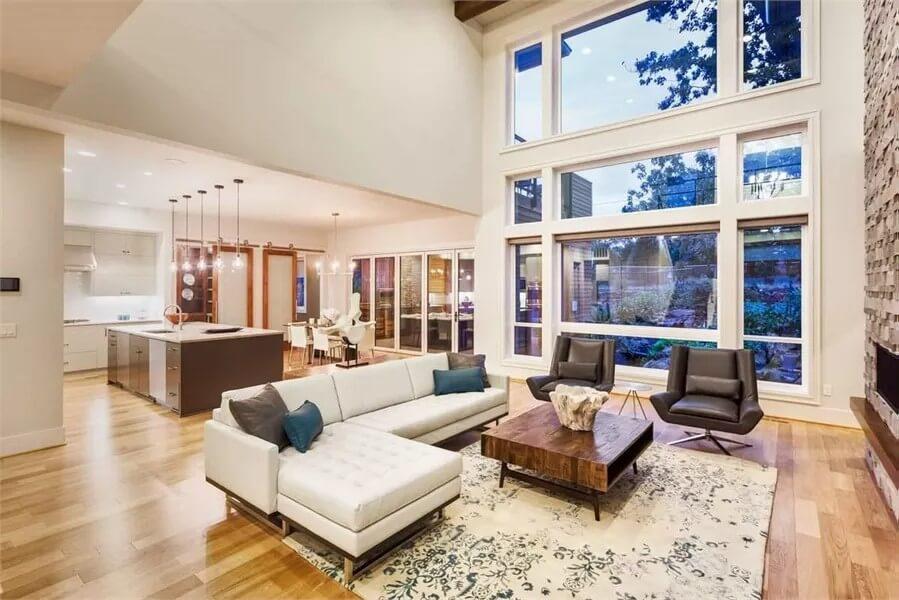 Spacious Great Room With Lofty Ceilings and Expansive Windows