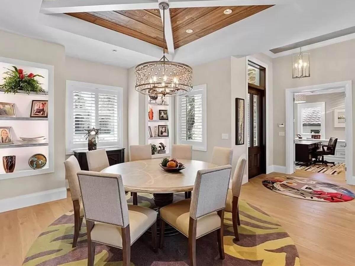 Spotlight on the Built-In Display Shelves in This Dining Area