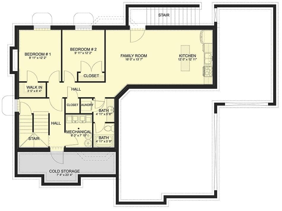 Explore the Functional Flow of This Basement Layout