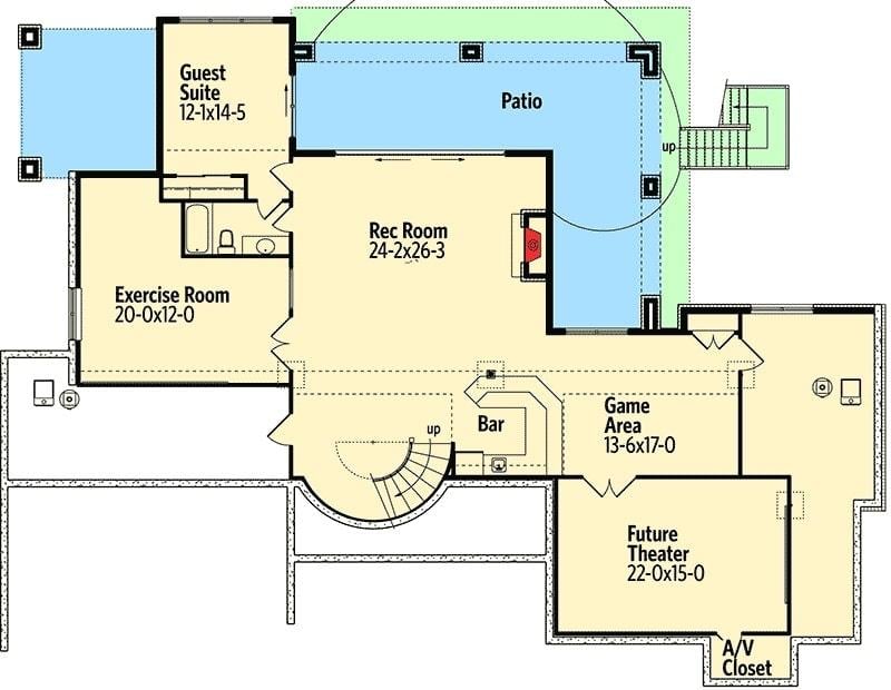 Check Out This Floor Plan with a Rec Room and Bar