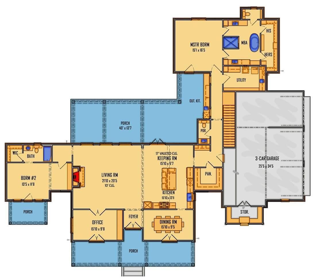 Explore This Spacious Layout with a Keeping Room and Outdoor Kitchen