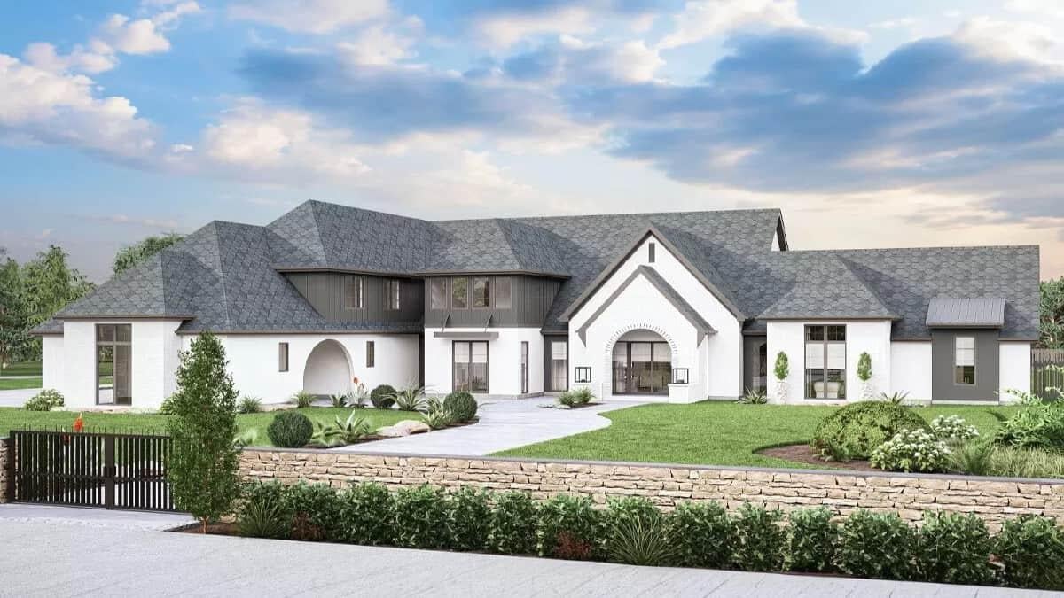 Explore This Spacious Estate with Its Unique Arched Entrance