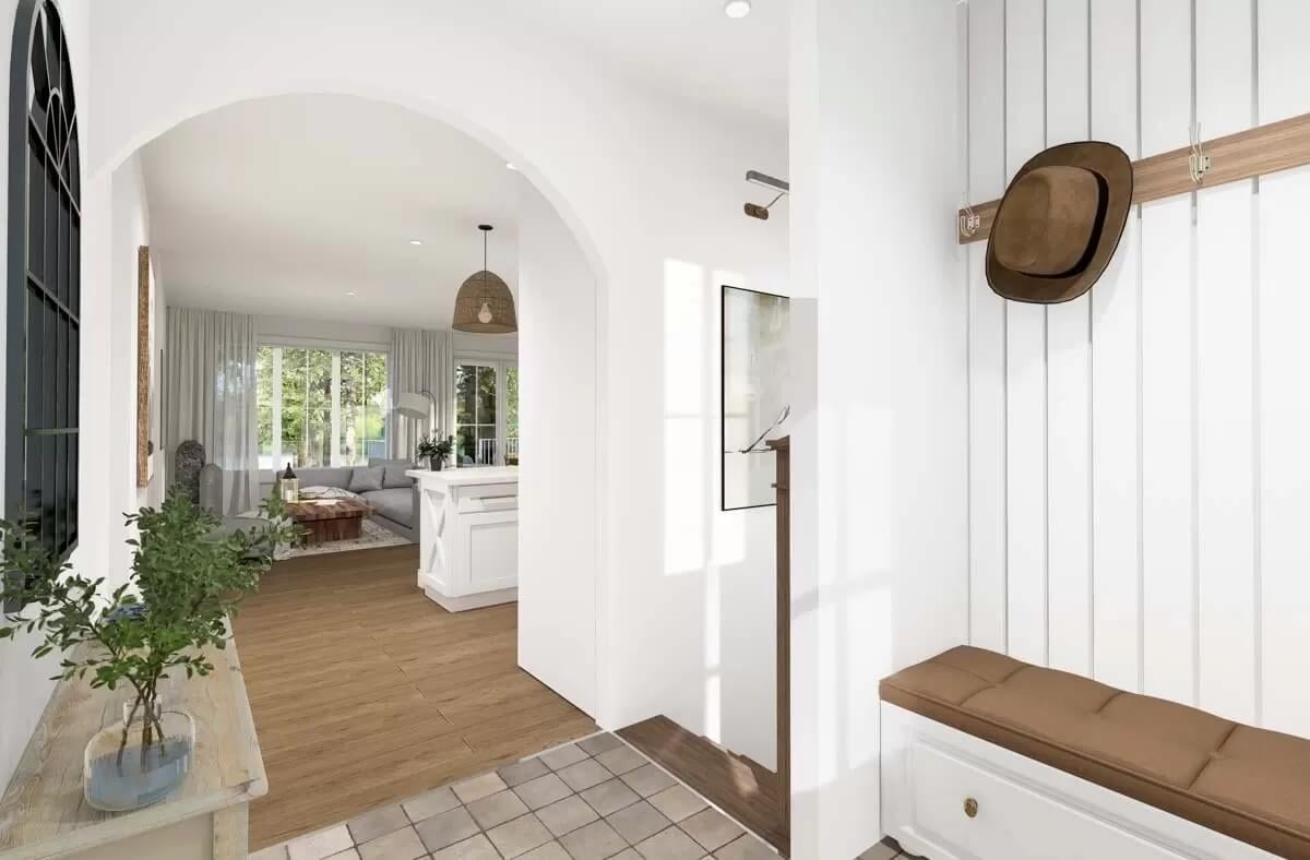 Get a Glimpse of This Charming Entryway With Perfect Mudroom Nook