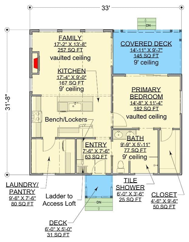 I Love How This Floor Plan Seamlessly Connects the Family Room and Kitchen