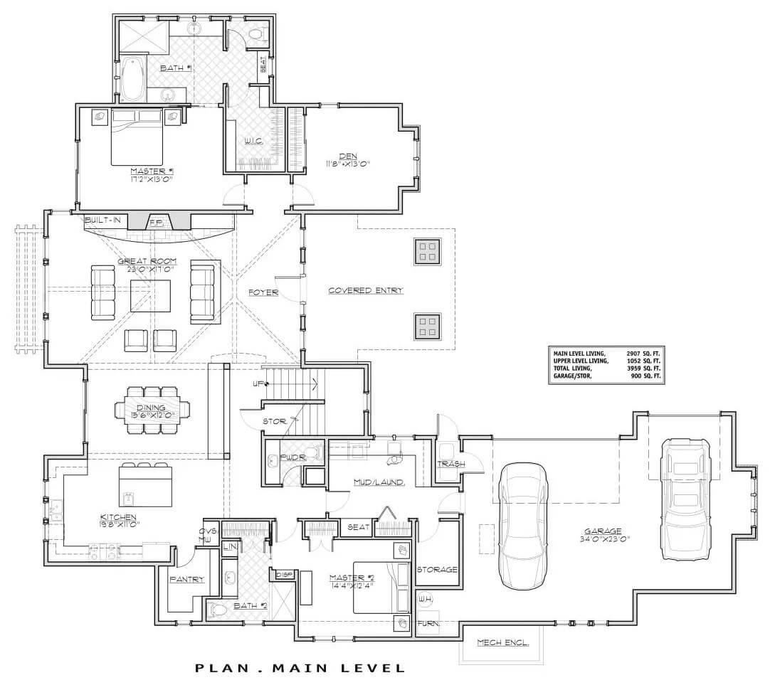 Main Level Floor Plan With Flow Between Spaces
