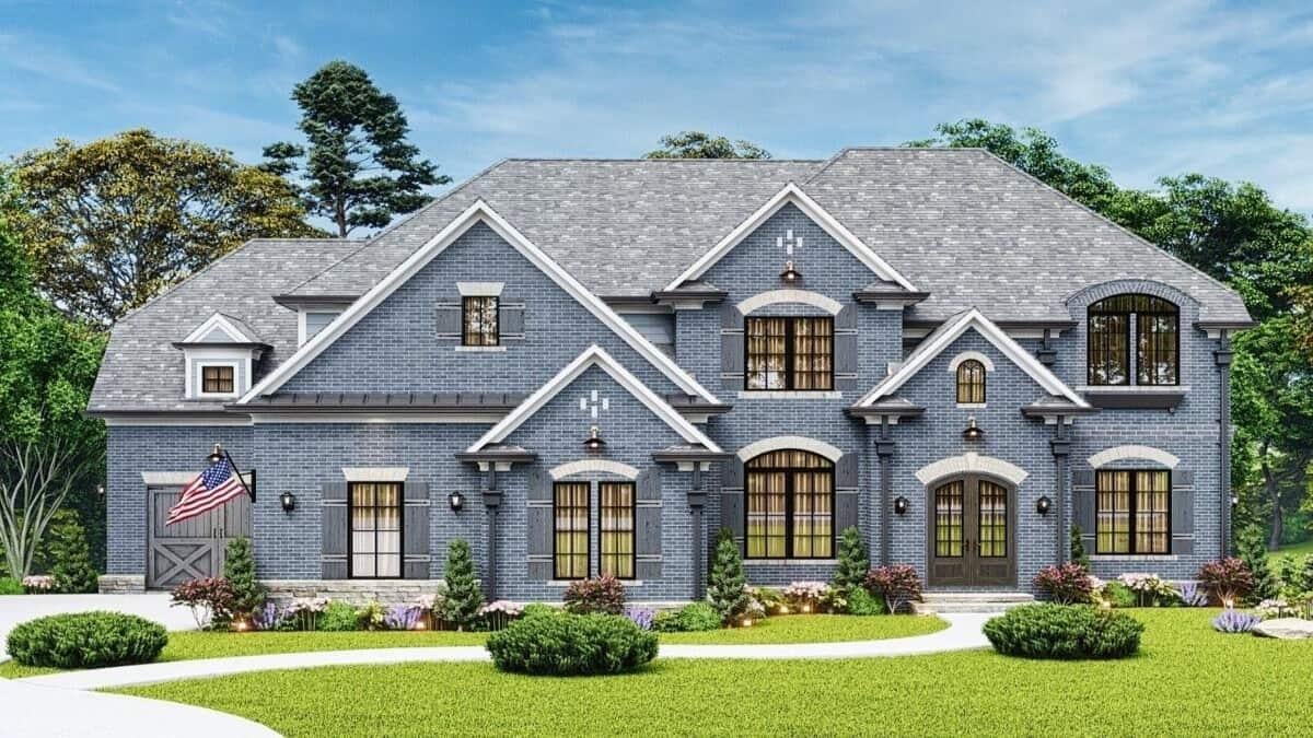 Classic Elegance in This Brick Facade with Dormer Windows