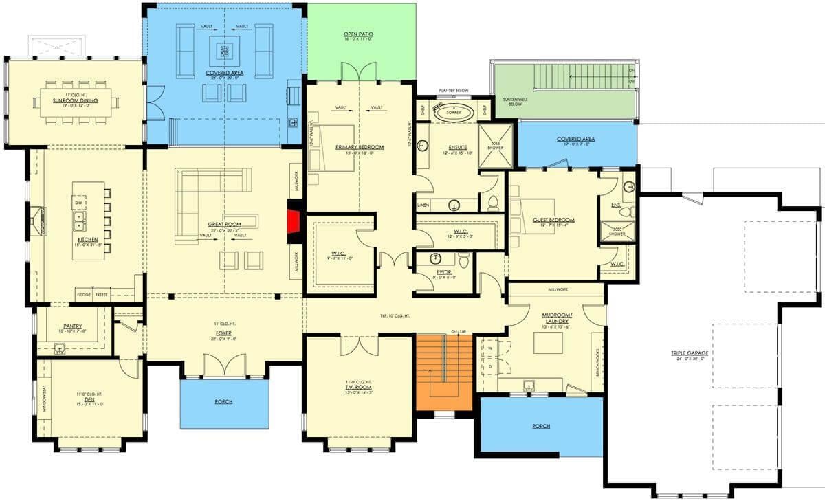 Check Out the Sunroom Dining Area in This Spacious Floor Plan