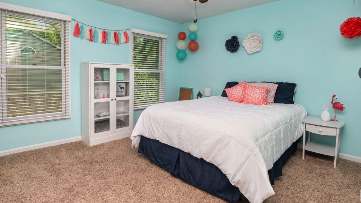 Check Out the Playful Pops of Color in This Bright Bedroom