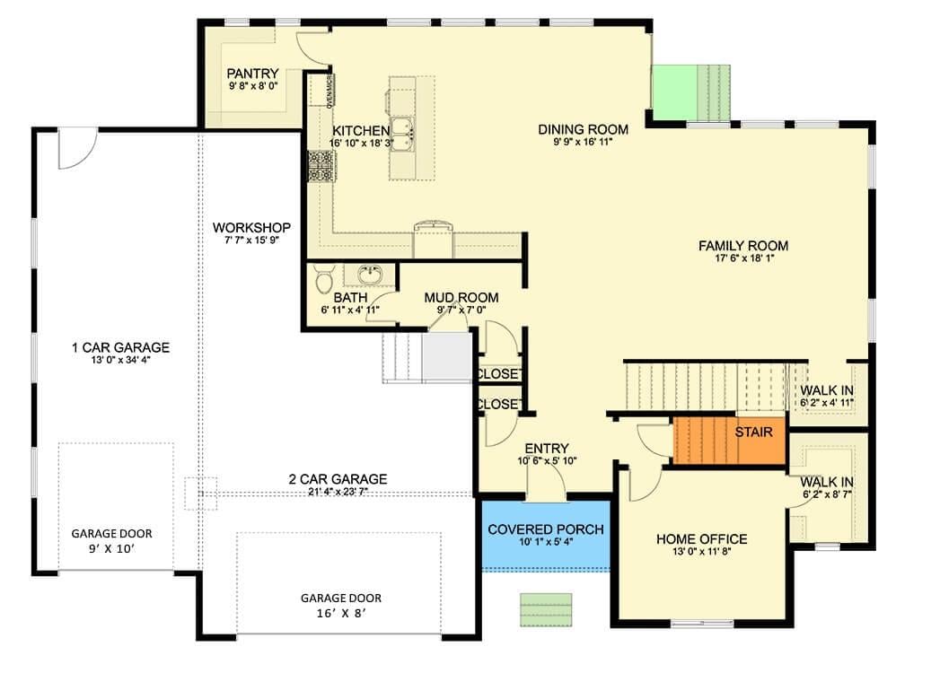Functional Main Floor with Versatile Workshop and Spacious Mudroom