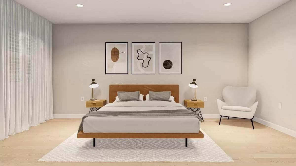 Mid-Century Modern Bedroom with a Focus on Minimalism