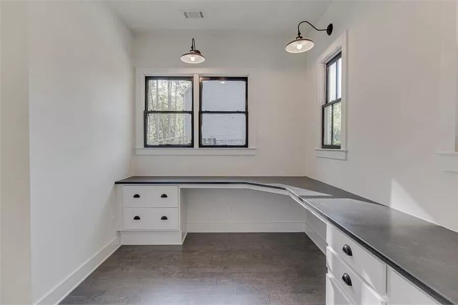 Look at the Practical Built-In Desk in This Bright Office Nook