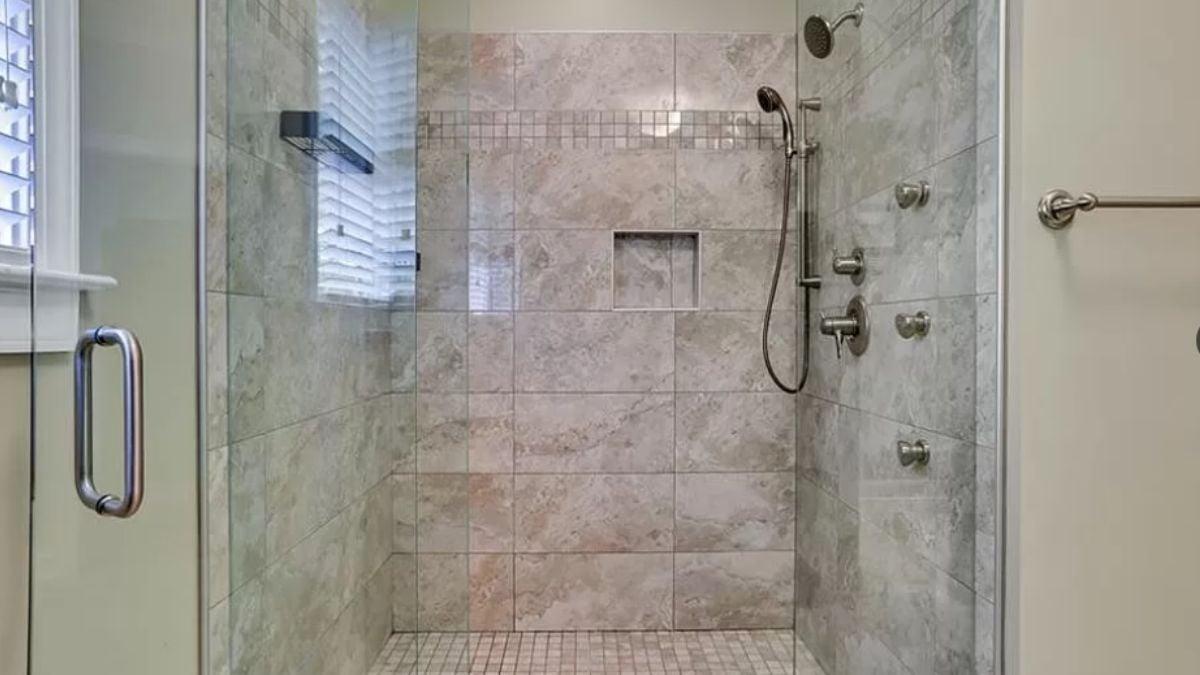 Sleek Shower Design with Beautiful Tile Work