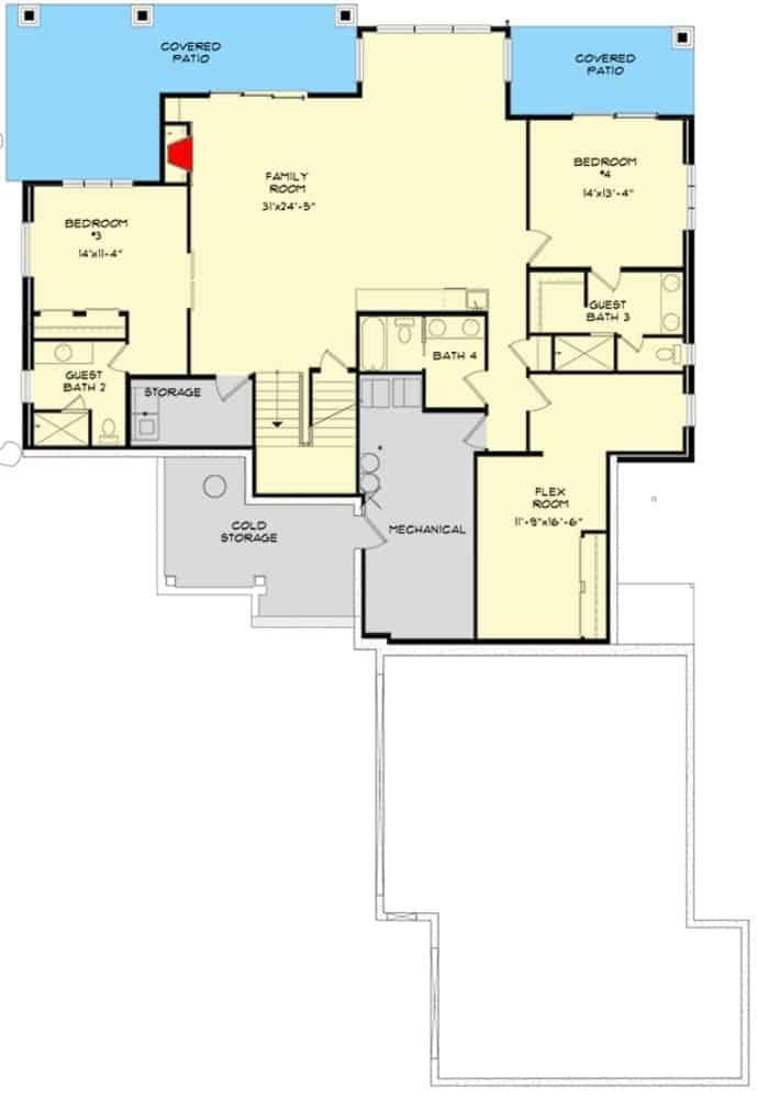 Check Out the Spacious Family Room in This Basement Layout