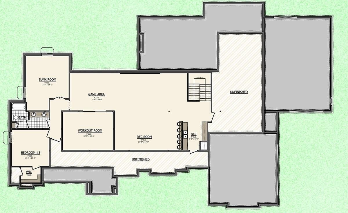 Explore the Versatile Lower Level with Game Area and Bar