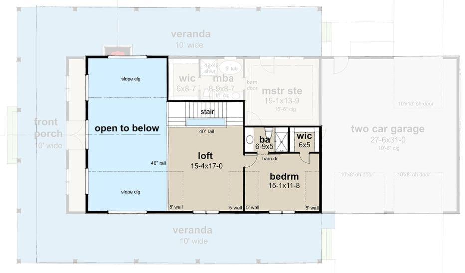 Loft Overlooking the Living Area with a Master Suite Retreat