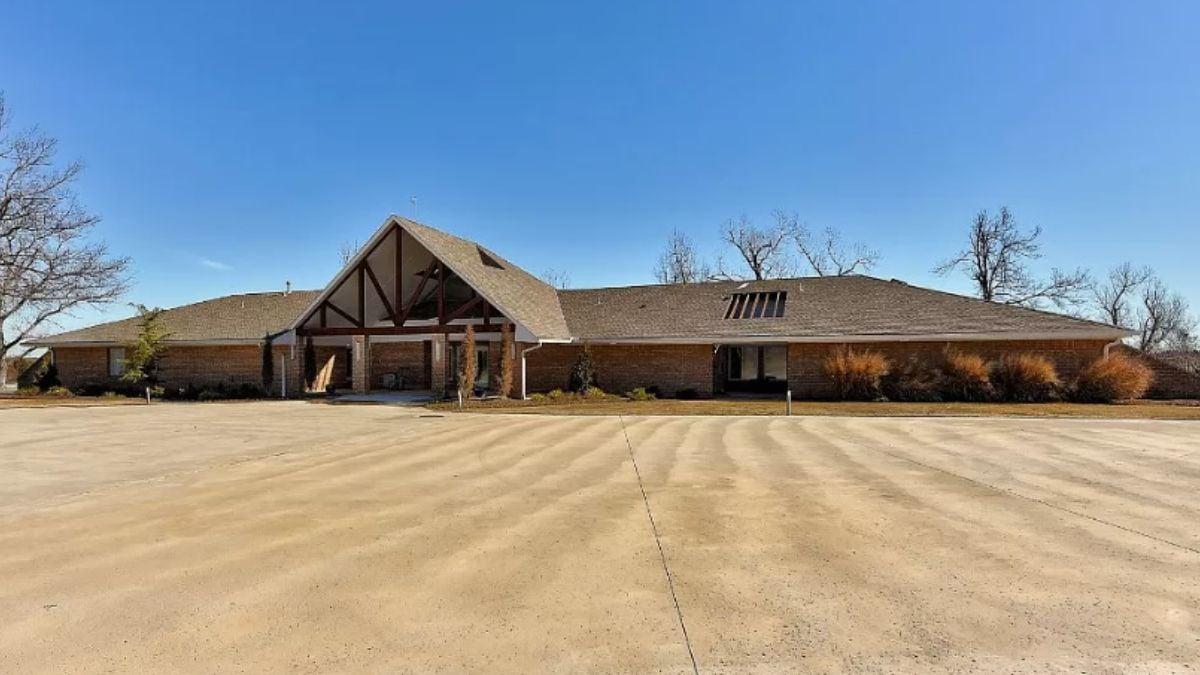 Notice the A-Frame Design and Expansive Driveway in This Ranch-Style Home