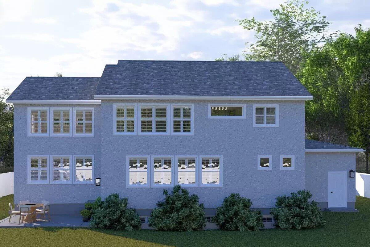 Rear Elevation with Abundant Windows for Natural Light