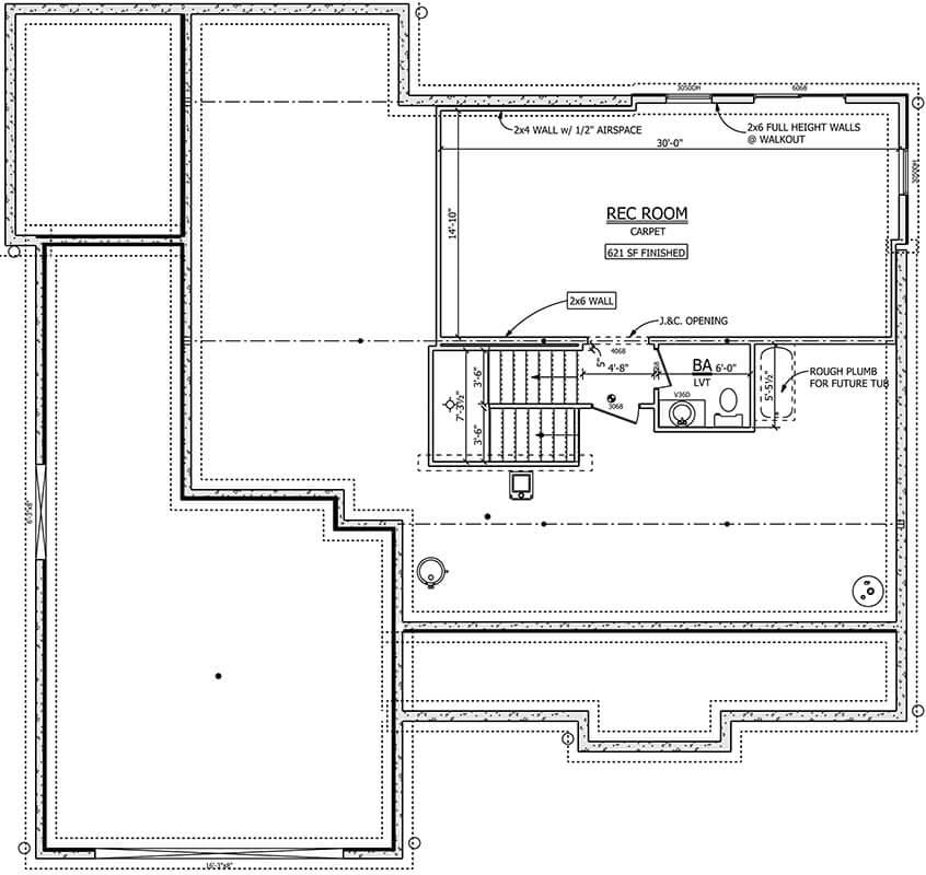 Exploring the 621 Square Foot Basement Rec Room Layout