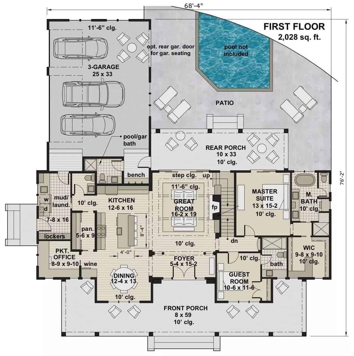 Explore This Spacious First Floor with a Poolside Patio