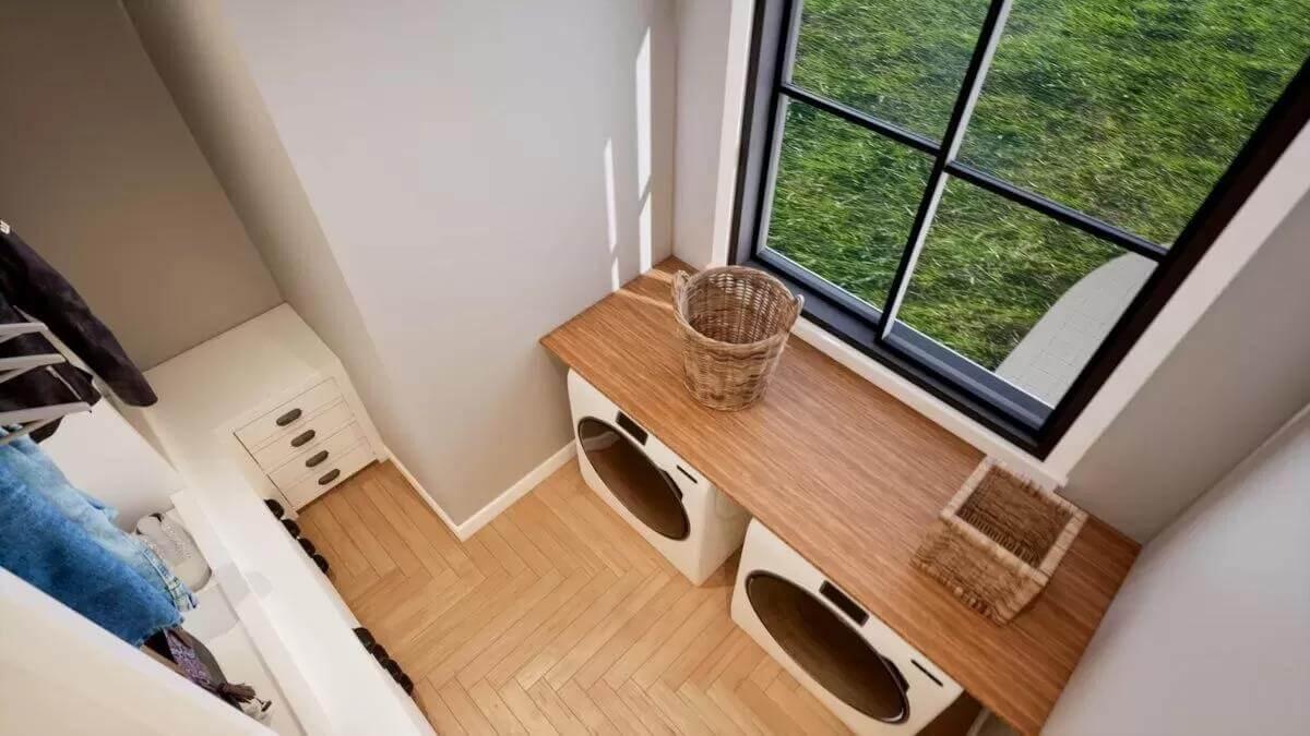 Laundry Room with a View: Bright and Efficient Design