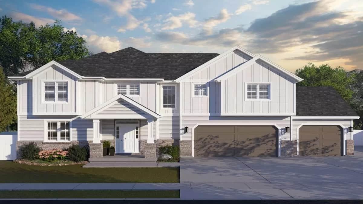 Craftsman Charm with a Front Porch and Triple Garage