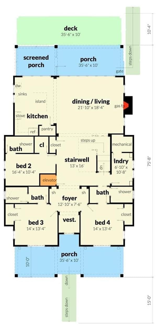 Explore the Spacious Layout with Dual Porches and Central Stairwell