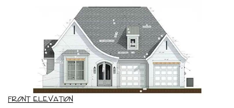 Admire the Smooth Curves and Dormer Detail on This Elegant Home
