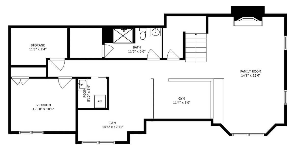 Flexible Lower Level with Home Gym and Spacious Family Room