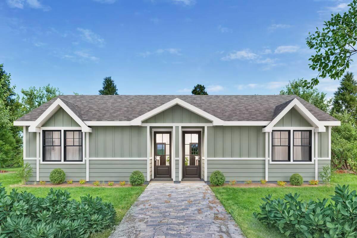 Duplex Delight with Symmetrical Design and Charming Pathway