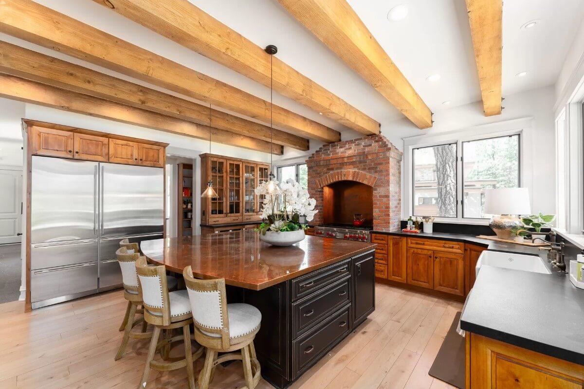 Wow, That Copper Island is a Bold Statement in This Kitchen