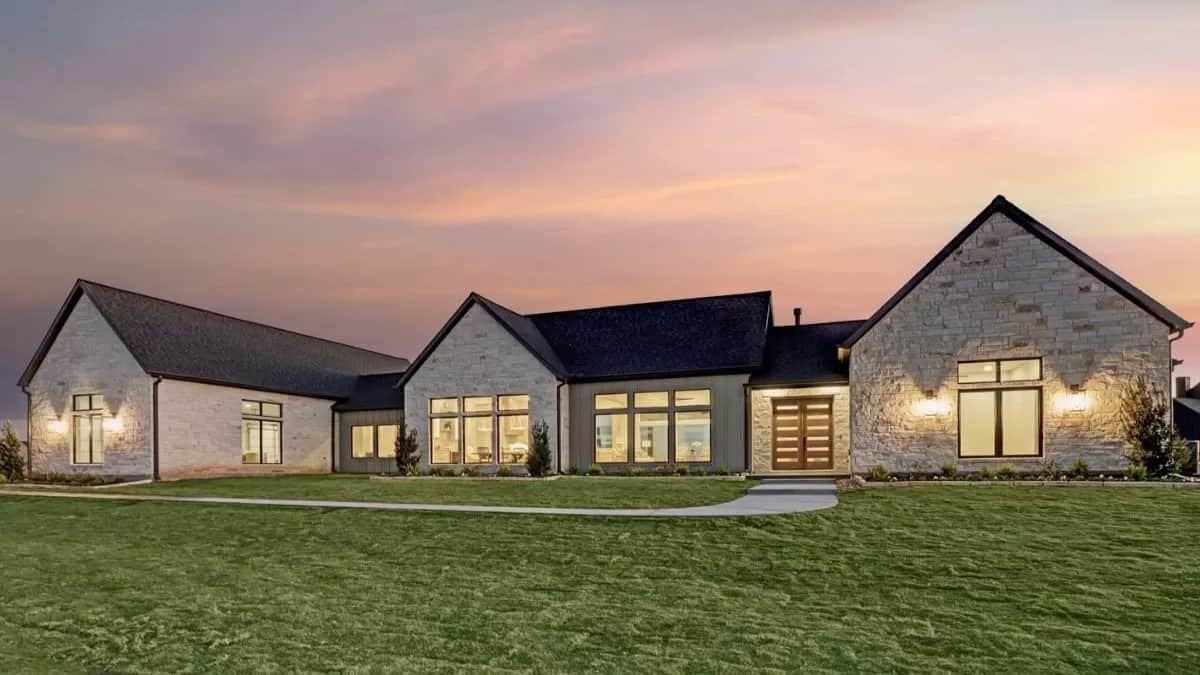 Wow, Look at the Elegant Stone Facade on This Modern Ranch Home