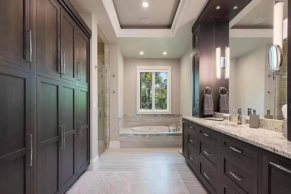 Spacious Bathroom Featuring Sleek Double Vanity Design